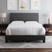 Latitude Run® Cordoba Linen Platform Bed Upholstered/Linen in Gray/Black | 47.5 H x 42.9 W x 81.5 D in | Wayfair C822E53BF0DC42ADB4F6E5D283965081