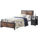 Taomika Industrial 3-pieces Bed with Wood Headboard and Nightstand Set