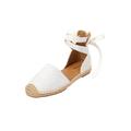 Women's The Shayla Flat Espadrille by Comfortview in White Eyelet (Size 10 M)