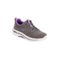 Wide Width Women's The Arch Fit Lace Up Sneaker by Skechers in Grey Wide (Size 7 1/2 W)