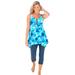 Plus Size Women's Longer-Length Tankini Top by Swim 365 in Multi Underwater Tie Dye (Size 38)