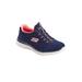 Wide Width Women's The Summits Slip On Sneaker by Skechers in Navy Pink Wide (Size 8 W)