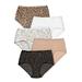 Plus Size Women's Cotton Brief 5-Pack by Comfort Choice in Animal Print Pack (Size 16) Underwear