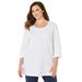 Plus Size Women's Suprema® Feather Together Tee by Catherines in White (Size 5X)