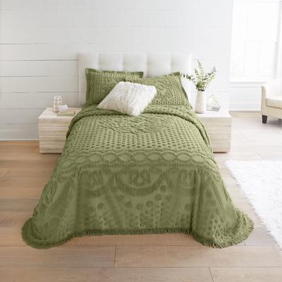 Georgia Chenille Bedspread by BrylaneHome in Sage (Size FULL)