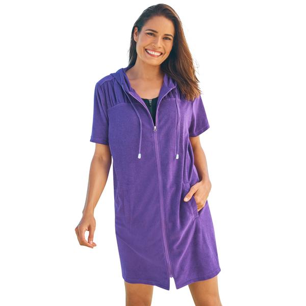 plus-size-womens-hooded-terry-swim-cover-up-by-swim-365-in-mirtilla--size-34-36--swimsuit-cover-up/