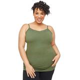 Plus Size Women's Suprema® Cami With Lace by Catherines in Clover Green (Size 0XWP)