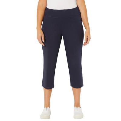 Plus Size Women's Yoga Capri by Catherines in Navy (Size 6X)