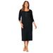 Plus Size Women's Knit T-Shirt Dress by Jessica London in Black (Size 26 W) Stretch Jersey 3/4 Sleeves