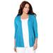 Plus Size Women's Embroidered Lace Cardigan by Catherines in Aqua Ocean (Size 3X)