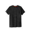 Men's Big & Tall Heavyweight Longer-Length Pocket Crewneck T-Shirt by Boulder Creek in Black Marl (Size 7XL)