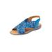 Wide Width Women's The Celestia Sling Sandal by Comfortview in Blue Tie Dye (Size 12 W)