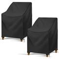 widesmile Garden Chair Cover Patio Stacking Chair Cover Waterproof 420D Oxford Fabric Outdoor Protective Cover for Stackable Chairs Anti-UV 89x89x120/89cm Black 2 Pack
