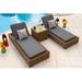 AKOYA Outdoor Essentials Malmo 3 Piece Outdoor Patio Chaise Lounge Set In Natural Wicker/Rattan, Size 10.5 H x 32.5 W x 81.5 D in | Wayfair