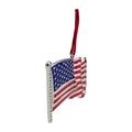 Northlight Seasonal 3.25" Silver Plated American Flag w/ European Crystals Christmas Ornament Metal in Blue/Red | 2.5 H x 0.25 W x 3.25 D in | Wayfair