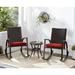 Winston Porter Christanna Outdoor Christaphor Rocking Metal Chair w/ Cushions in Red | 37.99 H x 23.42 W x 41.85 D in | Wayfair