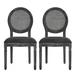 One Allium Way® Anna Dining Chair Set Of 2 Wood/Upholstered/Fabric in Black | 39 H x 20.5 W x 23.25 D in | Wayfair 89CA23825CDC476A946C5A3B9A369004