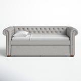 Birch Lane™ Domenic Daybed w/ Trundle Upholstered/Linen in Gray | 36 H x 44 W x 97.25 D in | Wayfair C3DAF25D5B08461E8C0579795F5EE9DB