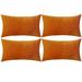 Everly Quinn Set Of 4 Throw Pillow Velvet Cushion Covers Velvet in Orange | 14 H x 20 W x 1 D in | Wayfair C21B8BBC8581401DA8EB0F04573EE9EB