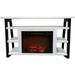 Hanover 32-In. Industrial Chic Electric Fireplace Heater with Charred Log Display and Remote Control, White/Black - 32 Inch