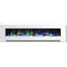 Hanover 78 In. Wall-Mount Electric Fireplace in White with Multi-Color Flames and Driftwood Log Display