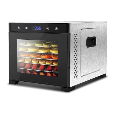NutriChef Electric 600 Watts Countertop Food Dehydrator with 6 Trays, Silver - 22.84
