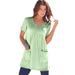 Plus Size Women's Two-Pocket Soft Knit Tunic by Roaman's in Green Mint (Size 6X) Long T-Shirt