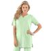 Plus Size Women's Notch-Neck Soft Knit Tunic by Roaman's in Green Mint (Size M) Short Sleeve T-Shirt