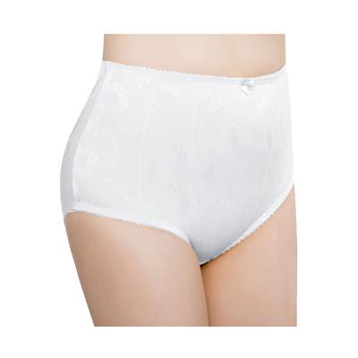 Plus Size Women's 2-Pack Floral Jacquard Shaping Panties by Exquisite Form in White (Size 5XL)