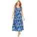 Plus Size Women's Pintucked Sleeveless Dress by Woman Within in Horizon Blue Ditsy Bloom (Size 4X)