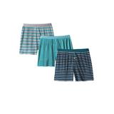 Men's Big & Tall Cotton Boxers 3-Pack by KingSize in Light Teal Assorted Pack (Size 3XL)