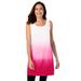Plus Size Women's Longer-Length Dip-Dye Sleeveless Tunic by Woman Within in Raspberry Ombre (Size 18/20)