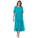 Plus Size Women's Button-Front Essential Dress by Woman Within in Waterfall Pretty Blossom (Size 5X)