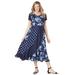 Plus Size Women's MIXED PRINT maxi dress by Woman Within in Navy Pretty Rose (Size 24 W)