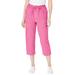 Plus Size Women's Seersucker Capri Pant by Woman Within in Raspberry Sorbet Gingham (Size 16 W)