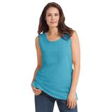 Plus Size Women's Perfect Scoopneck Tank by Woman Within in Pretty Turquoise (Size M) Top