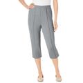 Plus Size Women's The Hassle-Free Soft Knit Capri by Woman Within in Gunmetal (Size 30 W)