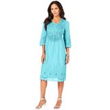 Plus Size Women's Angel Dress by Roaman's in Light Aqua (Size 28 W)