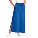 Plus Size Women's Sport Knit Side-Slit Skirt by Woman Within in Bright Cobalt (Size 22/24)