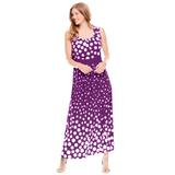 Plus Size Women's Banded-Waist Print Maxi Dress by Woman Within in Plum Purple Ombre Dot (Size 30/32)