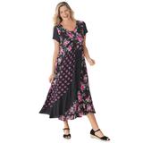 Plus Size Women's Rose Garden Maxi Dress by Woman Within in Black Pretty Rose (Size 24 W)