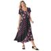 Plus Size Women's Rose Garden Maxi Dress by Woman Within in Black Pretty Rose (Size 32 W)