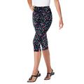 Plus Size Women's Stretch Cotton Printed Capri Legging by Woman Within in Multi Graphic Floral (Size M)