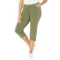 Plus Size Women's The Knit Jean Capri (With Pockets) by Catherines in Olive Green (Size 4XWP)