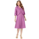 Plus Size Women's Fit-And-Flare Jacket Dress by Roaman's in Pretty Orchid (Size 40 W) Suit