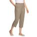 Plus Size Women's Freedom Waist Chino Capri by Woman Within in Bark (Size 18 W)