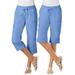 Plus Size Women's Convertible Length Cargo Capri Pant by Woman Within in French Blue (Size 28 W)