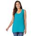Plus Size Women's High-Low Tank by Woman Within in Pretty Turquoise (Size M) Top