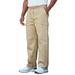 Men's Big & Tall Ribbed Elastic Waist Stretch Cargo Pant by KingSize in Dark Khaki (Size 4XL 40)