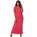 Plus Size Women's Cold Shoulder Maxi Dress by Jessica London in Vibrant Watermelon (Size 22 W)